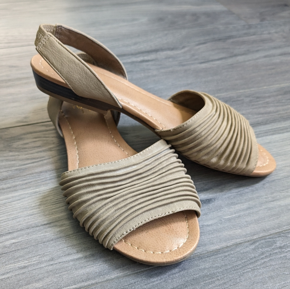 G.H. Bass taupe vegan leather sandals